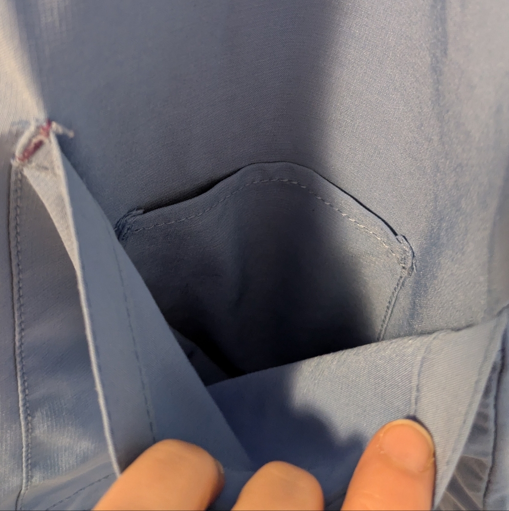 Carhartt Force Cross Flex Blue V-Neck Scrub Shirt - Picture 9 of 11